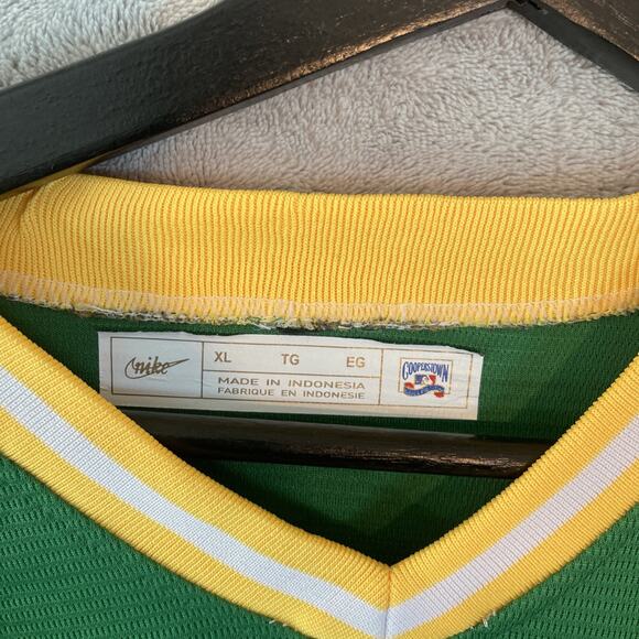 Oakland A's Nike Cooperstown Money Miller Baseball Jersey Men's XL Kelley Green - Picture 4 of 6